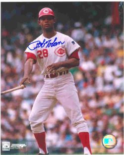 AUTOGRAPHED BOBBY TOLAN 8x10 Cincinnati Reds Photo
