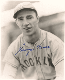AUTOGRAPHED GEORGE CISAR 8x10 Brooklyn Dodgers photo