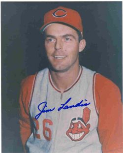 AUTOGRAPHED JIM LANDIS 8X10 Cleveland Indians Photo