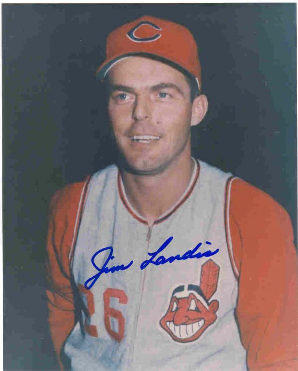 AUTOGRAPHED JIM LANDIS 8X10 Cleveland Indians Photo