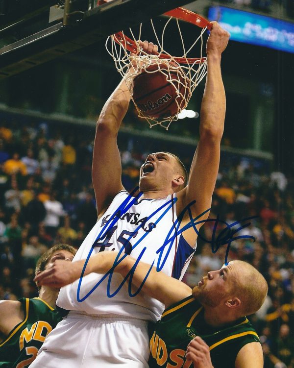 Autographed Cole Aldrich Kansas Jayhawks 8x10 Photo