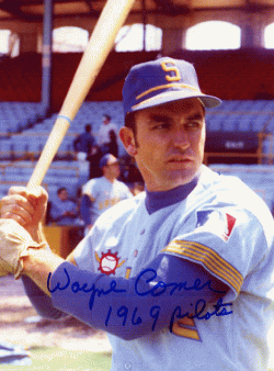 Autographed WAYNE COMER 8x10 Seattle Pilots Photo