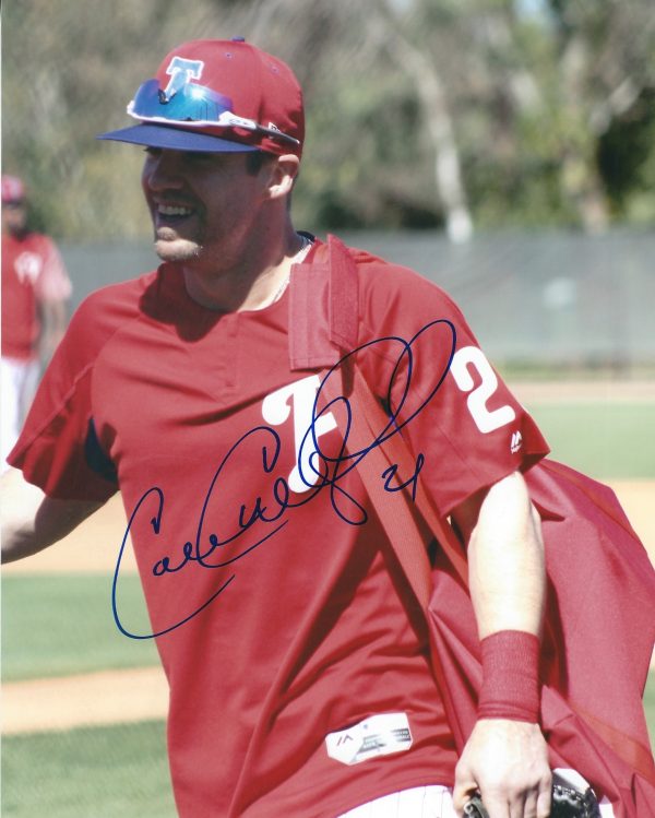 AUTOGRAPHED COLLIN COWGILL 8X10 Philadelphia Phillies Photo