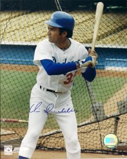 AUTOGRAPHED VIC DAVALILLO Los Angeles Dodgers photo