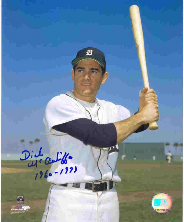 AUTOGRAPHED  DICK McAULIFFE 8x10 Detroit Tigers Photo