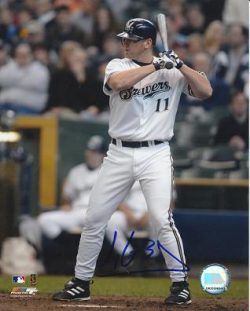 AUTOGRAPHED LYLE OVERBAY 8x10 Milwaukee Brewers Photo