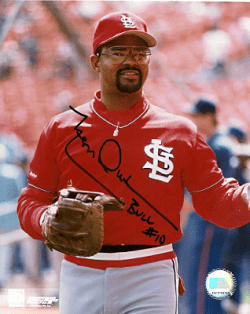 AUTOGRAPHED LEON DURHAM St. Louis Cardinals photo