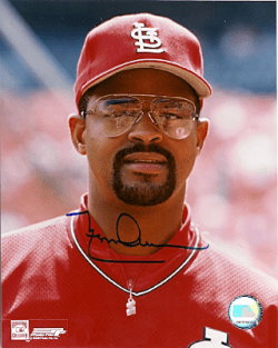 AUTOGRAPHED LEON DURHAM St. Louis Cardinals photo
