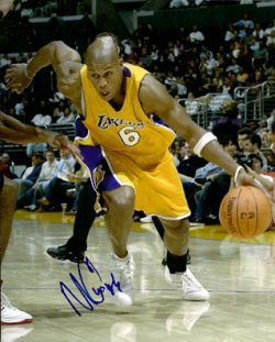 Autographed MAURICE EVANS Los Angeles Lakers Photo