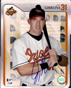 AUTOGRAPHED JAY GIBBONS 8x10 Baltimore Orioles Photo