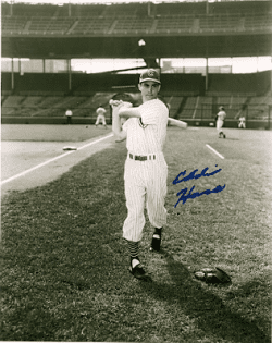 AUTOGRAPHED  EDDIE HAAS 8X10 Chicago Cubs photo
