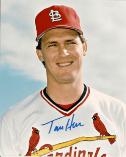 AUTOGRAPHED TOM HERR 8X10 St. Louis Cardinals photo