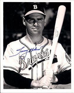 AUTOGRAPHED TOMMY HOLMES 8X10 Boston Braves Photo
