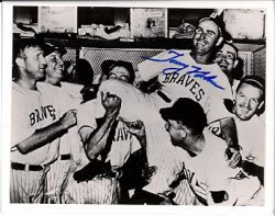 AUTOGRAPHED TOMMY HOLMES 8x10 Milwaukee Braves Photo