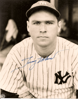 AUTOGRAPHED TOMMY HOLMES 8X10 New York Yankees Photo