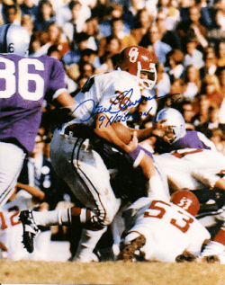 Autographed STEVE OWENS 8x10 Oklahoma University Photo