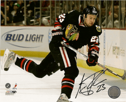 Autographed AARON JOHNSON Photo - Blackhawks