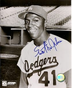 AUTOGRAPHED LOU JOHNSON 8x10 Los Angeles Dodgers photo