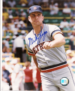 AUTOGRAPHED MIKE LAGA 8x10 Detroit Tigers Photo