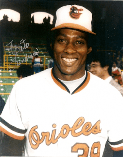 AUTOGRAPHED  TITO LANDRUM 8X10 Baltimore Orioles Photo