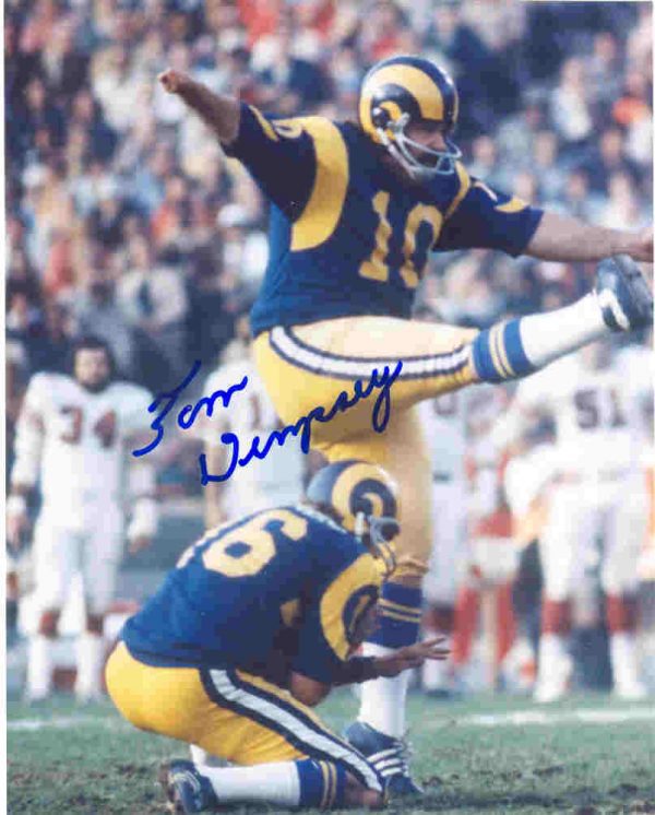 AUTOGRAPHED photo TOM DEMPSEY Los Angeles LA Rams