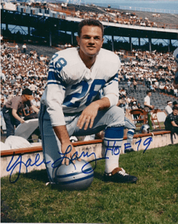 Autographed YALE LARY photo - DETROIT LIONS
