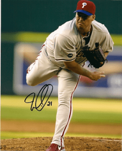 AUTOGRAPHED JON LIEBER 8X10  Philadelphia Phillies Photo