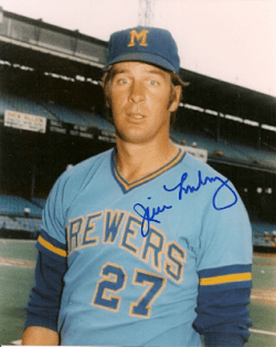 AUTOGRAPHED JIM LONBORG 8x10 Milwaukee Brewers Photo