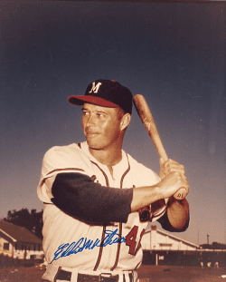 Autographed EDDIE MATHEWS Milwaukee Braves Photo
