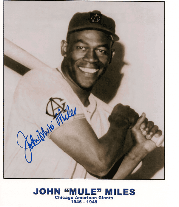 Autographed John Miles 8x10 Chicago American Giants Photo.