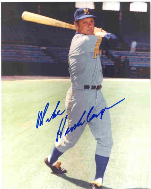 AUTOGRAPHED MIKE HERSHBERGER 8x10 Milwaukee Brewers photo