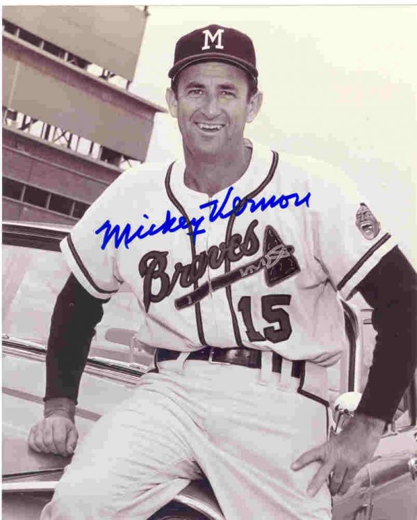 AUTOGRAPHED SIGNED photo MICKEY VERNON Milwaukee Braves