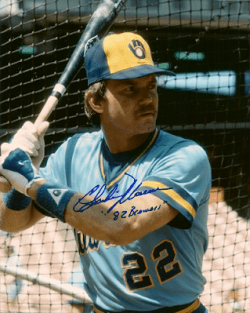 AUTOGRAPHED  CHARLIE MOORE 8x10 Milwaukee Brewers Photo