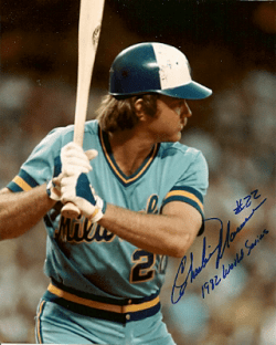AUTOGRAPHED CHARLIE MOORE 8x10 Milwaukee Brewers Photo