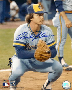 AUTOGRAPHED CHARLIE MOORE 8x10 Milwaukee Brewers Photo