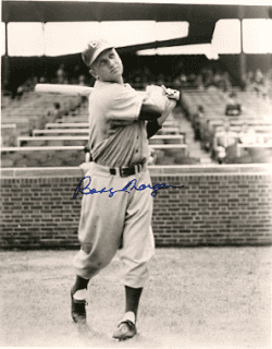 AUTOGRAPHED BOBBY MORGAN  Brooklyn Dodgers photo