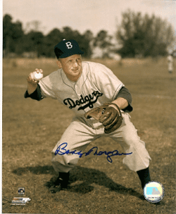 AUTOGRAPHED BOBBY MORGAN 8x10  Brooklyn Dodgers photo