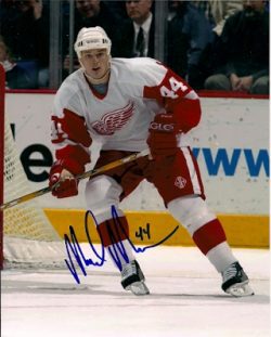 Autographed MARK MOWERS Detroit Red Wings Photo