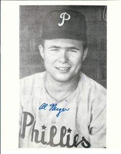 AUTOGRAPHED AL NEIGER 8X10 Philadelphia Phillies Photo