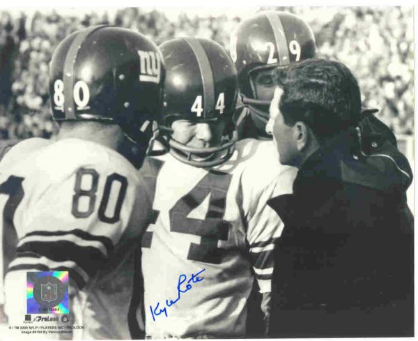 AUTOGRAPHED SIGNED photo KYLE ROTE NY New York Giants SMU