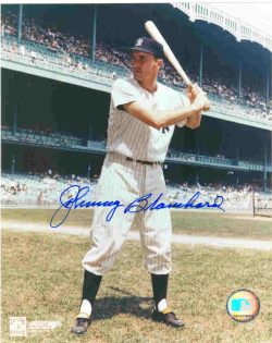 AUTOGRAPHED JOHNNY BLANCHARD 8x10 New York Yankees Photo