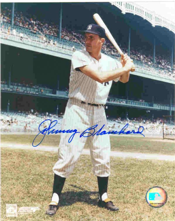 AUTOGRAPHED JOHNNY BLANCHARD 8x10 New York Yankees Photo