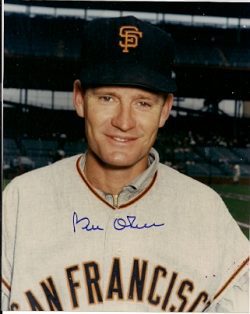 AUTOGRAPHED BILLY O'DELL 8x10 San Francisco Giants Photo