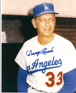 AUTOGRAPHED DANNY OZARK Los Angels Dodgers photo