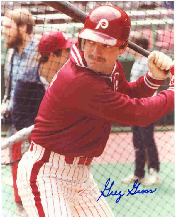AUTOGRAPHED GREG GROSS 8x10 Philadelphia Phillies Photo