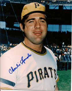 AUTOGRAPHED CHARLIE SANDS 8x10 Pittsburgh Pirates Photo