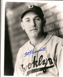 AUTOGRAPHED TOT PRESSNELL 8x10 Brooklyn Dodgers photo