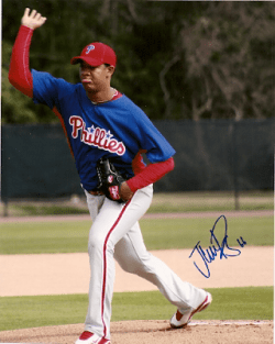AUTOGRAPHED  photo J. C. RAMIREZ Philadelphia Phillies