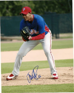AUTOGRAPHED  photo J. C. RAMIREZ Philadelphia Phillies