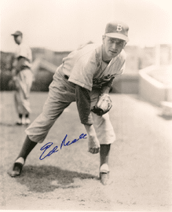 AUTOGRAPHED ED ROEBUCK Brooklyn Dodgers photo
